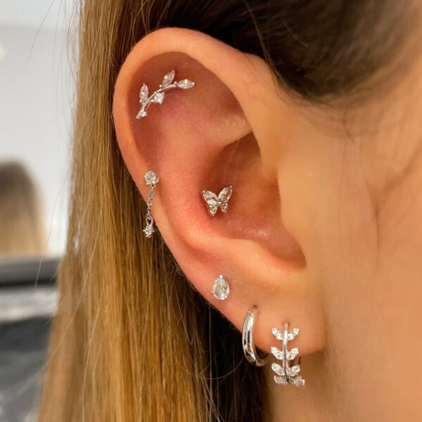 1PC Matching Dainty Piercing Ear Lobe Daith Earrings for Women Tragus Flat Stud Earing Fashion Jewelry - Image 2