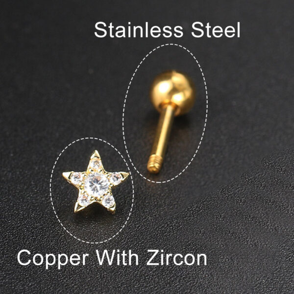 1PC Matching Dainty Piercing Ear Lobe Daith Earrings for Women Tragus Flat Stud Earing Fashion Jewelry - Image 3
