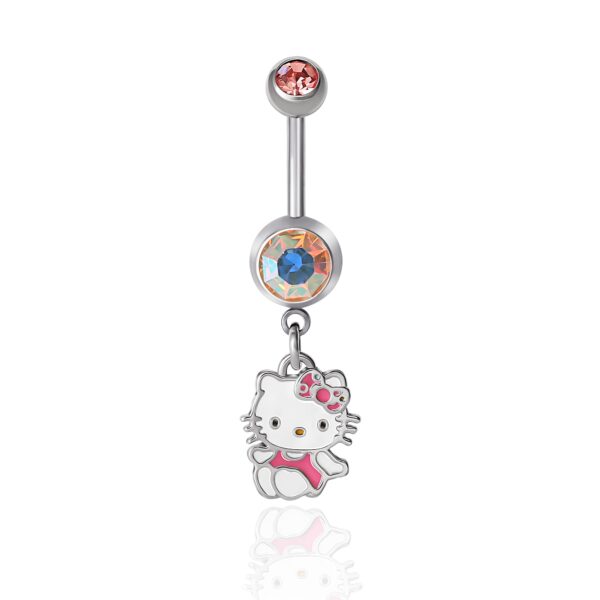 Hello Kitty Belly Button Ring 14g Stainless Steel Kawaii Belly Button Piercing Jewelry - Image 13