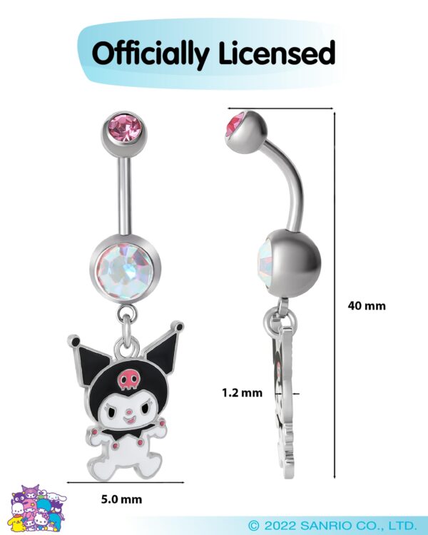Hello Kitty Belly Button Ring 14g Stainless Steel Kawaii Belly Button Piercing Jewelry - Image 5