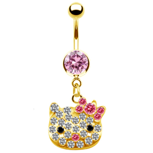 Sanrio Crystal Hello Kitty Belly Button Ring Y2K Metal Nose Clip Lip Ear Body Piercing Jewelry - Image 18