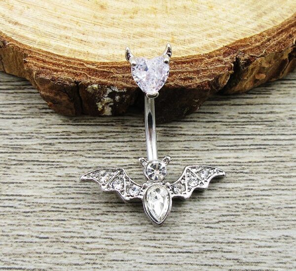 Baroque Belly Button Ring Studs Dark Cool Red Diamond Titanium Steel Belly Piercing - Image 9