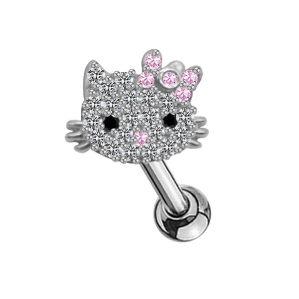 Y2K Crystal Cat Dangling Belly Button Ring For Women Cat Nose Ring Kitty Stainless Steel Navel Piercing - Image 16