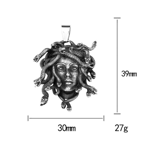 Stainless Steel Punk Vintage Medusa Pendant Necklace For Men Women - Image 6