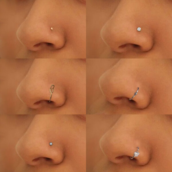 316l Surgical Steel Crystal Nose Rings Stud Piercing Jewelry Women Man Nose Ring Piercing